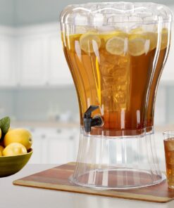 Buddeez Clear Drink 3.5 Gallon Plastic Beverage, Comes with Stand, Spigot, Ice Cone, Large Punch Dispenser for Parties 3.5 Gallon Dispenser 22 711dN8KVVEL