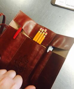 Miayon Twilight Retro Bandage Synthetic Leather Pen Bag Pencil Case Makeup Pouch,Vintage Style Rollup Pencil Case, Pencil Bag(Dark Brown) 40 711dOHeVnWL