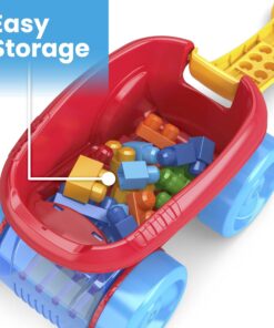  MEGA BLOKS Toy Building Set Toddler Blocks, Block Scooping Wagon Learning Toy with Storage - Blue 16 711digpG6 L