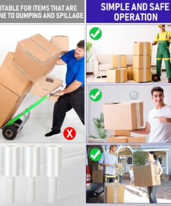 20 Pack Shrink Wrap Roll Plastic Stretch Wrap Film with Handle 5 Inch 800 Feet 80 Guage Thick Industrial Mini Clear Pallet Wrap Self-Adhering for Moving Packaging Packing Pallet Furniture Supplies 11 711dzFb16L