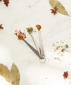 RSVP International Endurance Kitchen Collection Measuring Tools, Dishwasher Safe, Smidgen, 3 Piece, Stainless Steel 1 Includes 1/8 tsp, 1/16 tsp, and 1/32 tsp sizes 13 711fFqmk6oL