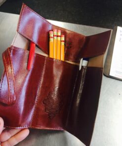 Miayon Twilight Retro Bandage Synthetic Leather Pen Bag Pencil Case Makeup Pouch,Vintage Style Rollup Pencil Case, Pencil Bag(Dark Brown) 41 711fJR83TSL
