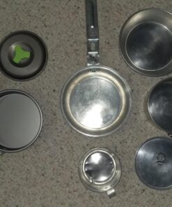 MalloMe Camping Cookware Mess Kit for Backpacking Gear – Camping Cooking Set - Camping Pots and Pans Set - Backpacking Stove/Portable Stove Compatible - Camp Kitchen Equipment Accessories Pot 1 Liter Pot 48 711g01gUYfL