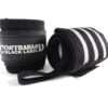 Contraband Black Label 1001 Weight Lifting Wrist Wraps w/Thumb Loops (PAIR) - Competition Grade Wrist Support USPA Approved for Powerlifting, Bodybuilding, Strongman 18in Standard Length 2-Stripe Heavy (BLACK/WHITE) 93 711gEZ4zQnL