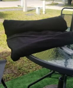 HomeRoots 9' Patio Umbrella Outdoor Table Bug Screen Mesh Black Mosquito Net Canopy Curtains Adjustable Enclosure Large Umbrella Hanging Tent 100% Polyester Light Weight Mosquito Netting 36 711hFz7L