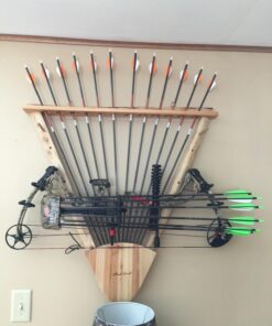 Rush Creek Creations Rustic 2 Compound Bow - 12 Arrow Wall Storage Rack - 5 Minute Assembly - Handcrafted , 31.5” L x 5” W x 32.75” H 32 711hMqMuP3L