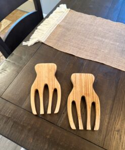 Lipper International Bamboo Wood Salad Hands With Knob Handles, 4" x 7.25" x 1.25", One Pair, 24 ounces 12 711hSvHyuL