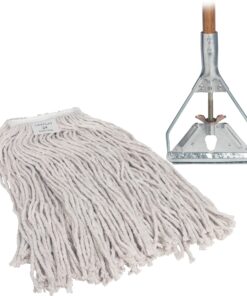 Genuine Joe-GJO54201 Cotton Wet Mop with Handle 60" Width x 0.94" Height; Cotton HeadWood Handle – Lightweight 11 711jOUjhlQL