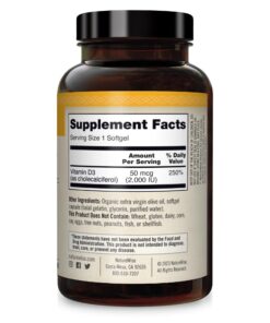 NatureWise Vitamin D3 2000iu (50 mcg) Healthy Muscle Function, and Immune Support, Non-GMO, Gluten Free in Cold-Pressed Olive Oil, Packaging Vary ( Mini Softgel), 360 Count(Pack of 1) 360 Count (Pack of 1) 25 711jvjsYwDL