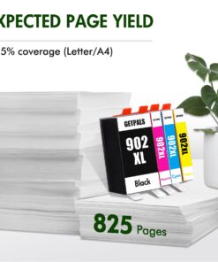 902XL Ink Cartridges Replacement for HP 902XL Ink Cartridges to use with OfficeJet Pro 6978 6960 6968 6958 6950 6970 6962 Printers (902XL Ink Cartridges Combo Pack, Black Cyan Magenta Yellow) 11 711kVrtrm7L
