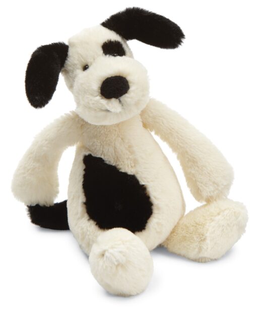 Jellycat Bashful Black and Cream Puppy Stuffed Animal, Small, 7 inches Small - 7"