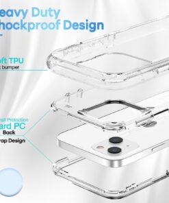 ORIbox for iPhone 14 Case for iPhone 13 Case, Heavy Duty Shockproof Anti-Fall Clear Case Crystal Clear 27 711lmNXK4jL