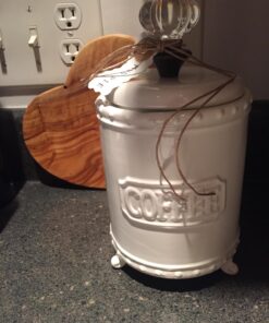 Mud Pie Ceramic Coffee Canister Door Knob Handle, White 40 711mECHHeZL