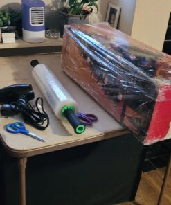 Stretch Film/Wrap with Handles, CreGear 15 Inch x 1000 Feet Shrink Wrap 2 Pack, Industrial Strength Plastic Wrap Roll, Heavy Duty Shrink Film Rolls for Moving Packing Storage Pallet, 60 Gauge, Clear Clear-15*1000*60-2pack 34 711mF02xCjL