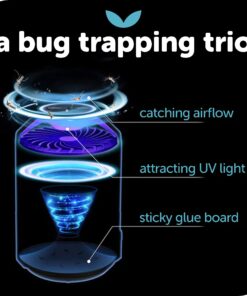 Katchy Automatic Indoor Insect Trap - Self-Activating Killer for Mosquitos, Gnats, Moths, Fruit Flies - Non-Zapper Traps for Inside Your Home - Catch Insects with Suction, Bug Light & Sticky Glue Black 22 711mI80um5L 1