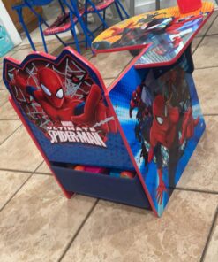 Delta Children Chair Desk With Storage Bin - Greenguard Gold Certified, Spider-Man, Arm Rest, Cushion Availability, Engineered Wood 31 711mpcvopQL