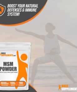 BULKSUPPLEMENTS.COM MSM Powder - Methylsulfonylmethane, MSM Supplement, MSM Crystals - MSM Pure Powder, MSM 3000mg - Joints Supplements, Gluten Free, 3000mg per Serving, 1kg (2.2 lbs) 2.2 Pound (Pack of 1) 16 711n SCTRL