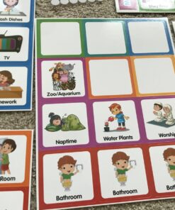 Godery Large Visual Schedule for Kids Chore Reward Chart,Bedtime Routine Chart for Toddlers,Double Side Schedule Board With 109 Cards for Home School Planner,Autism Learning Materials. 52 711nWIQHvxL