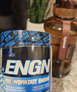 EVL Intense Pre Workout with Creatine - Pre Workout Powder Drink for Lasting Energy Focus and Recovery - ENGN Energizing Pre Workout for Men with Beta Alanine Caffeine and L Theanine - Blue Raz 32 711qZ9qWncL