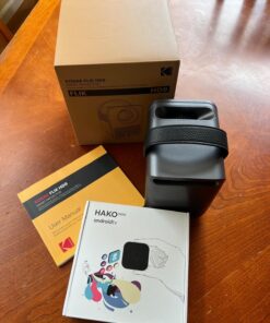 KODAK FLIK HD9 Smart Projector | Mini Black Portable Indoor & Outdoor Movie with Android TV Streaming Apps, Wi-Fi and Bluetooth, Built-In Speakers & Voice Remote | FHD 1080p for Screens Up to 120” 57 711rC09kT7L