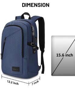 Mancro Laptop Backpack, 15.6 inch Business Backpack Water Resistant Laptops Backpack for Men Women Travel Backpack with USB Charging Port(Blue, 15.6 inch) Blue 44 711rEph8dcL