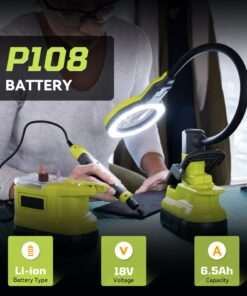 Masione 2Pack 6.5Ah Ryobi 18v Battery P108 Lithium Replacement for Ryobi P102 P103 P104 P105 P107 P108 P109 Cordless Power Tools 2PACK 6.5AH P108 Battery 8 711rcF4nKfL