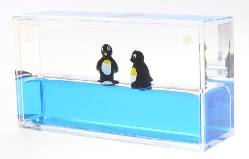 PowerTRC Mini Liquid Penguin Paperweight | Surfing Sea Creatures | Calming and Relaxing Toy | Autism Toys | Children Activity | Desk Toys