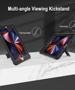 Rantice iPad 6th Generation Cases , 5th Case , Air 2 9.7 Shockproof Rugged Drop Protection Cover Built with Kickstand for 9.7'' A1893/A1954/A1822/A1823 (Black) Black 28 711sWpWk7yL