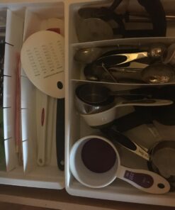 Uncluttered Designs Adjustable Drawer Dividers — Customizable Organization for Utility & Junk Drawers — Storage Solution for Kitchen and Office (White, 3 Pack) White 3pack 41 711sd8GVh9L