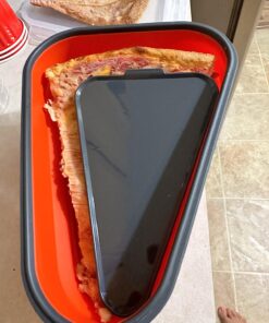 The Perfect Pizza Pack™ - Reusable Pizza Storage Container with 5 Microwavable Serving Trays - BPA-Free Adjustable Pizza Slice Container to Organize & Save Space, Red 1 Pack 32 711svRSuonL