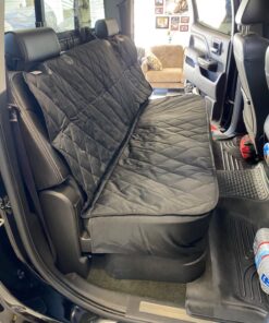 4Knines Dog Seat Cover Without Hammock for Cars, SUVs, and Small Trucks - Heavy Duty, Non Slip, Waterproof (Black) Black 41 711t4P htjL