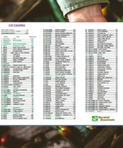 Survival Essentials Ultimate Heirloom Seed Vault, 144 Variety Packed in Superior Ammo Can, Over 23k Garden Seeds for Planting Vegetables and Fruits, for Survival and Emergency Supply, Non-GMO 21 711tEpXS2FL