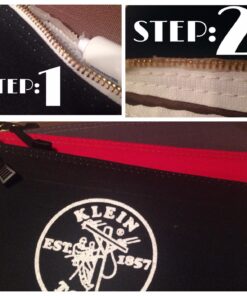 Klein Tools 5140 Canvas Zipper Bag, Tool Pouch, Tool Bag, Utility Bag, Bank Deposit Bag, 12.5 x 7-Inch, Olive/Orange/Blue/Yellow 4-Pack Olive, Orange, Blue, Yellow 21 711ul2CqlZL