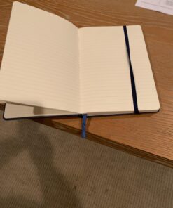 Thick Classic Notebook with Pen Loop - A5 College Ruled Hardcover Writing Notebook with Pocket + Page Dividers Gifts, Banded, Large, 180 Pages, 8.4 x 5.7 in blue 48 711v9qSQ6tL