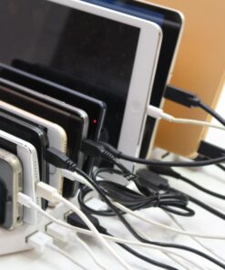 Alxum iPad Charging Station for Multiple Devices, 96W 10 Port Cell Phone Charging Station Organizer,USB Fast Charger Dock Compatible w iPad/iPhone/Android/Kindle/Fire/Kindle Tablet, UL Certified,White 81 711vREnVuL