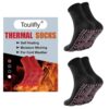 Self Heating Socks, Heated Socks, Foot Warmers, Tourmaline Health Sock, 2 Pairs Magnetic Socks, Foot Massage Thermotherapeutic Sock for Man Women, Socks for Camping Hiking Skiing Christmas Gift Black 16 711wYre42hL