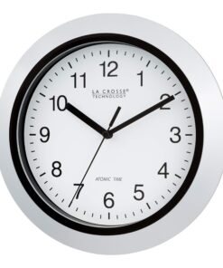 Alternative view of La Crosse Technology Atomic Analog WT-3102S-INT Wall Clock, 10 Inch, Silver