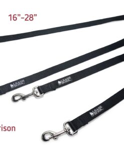 Leashboss Extra Long Double Dog Leash Coupler for Large Dogs - 16-28 Inches - Adjustable 1 Inch Heavy Duty Nylon Leash Splitter for Large Dogs (1 Inch Wide x 16-28 Inches, Black) 16-28 Inch 21 711ySpCjyOL