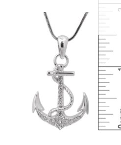 Spinningdaisy Silver Plated Crystal Sea Anchor with Rope Necklace 9 711zQQvOSL