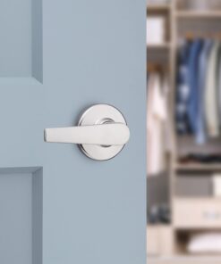Alternative view of Kwikset Delta Dummy Door Handle, Single Sided Lever for Closets, French Double Doors, and Pantry, Satin Chrome Non-Turning Reversible Interior Push/Pull Lever 1 Count (Pack of 1)