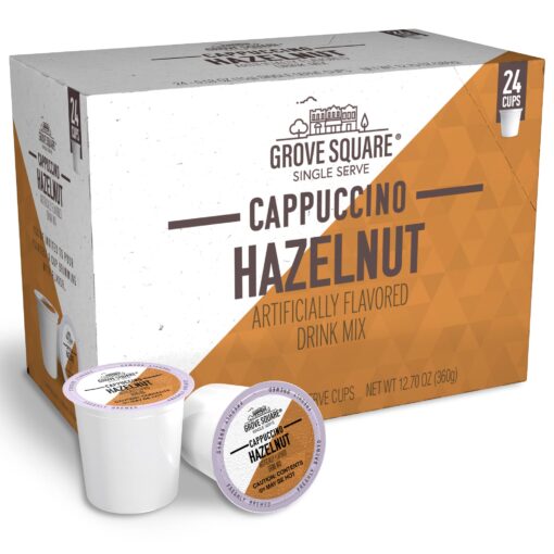 Grove Square Cappuccino, Hazelnut, 24 Single Serve Cups 24 Count (Pack of 1)