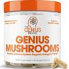 Genius Mushroom - Lions Mane, Cordyceps and Reishi - Immune System Booster & Nootropic Brain Supplement - for Natural Energy, Memory & Liver Support, 90 Veggie Pills Mushroom Complex - 90 Count 42 712 0cBFBAL