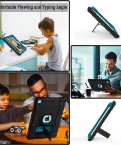 Rantice iPad 6th Generation Cases, iPad 5th Generation Case, iPad Air 2 Case, iPad 9.7 Case, Shockproof Rugged Drop Protection Cover Built with Kickstand for iPad 9.7'' A1893/A1954/A1822/A1823 Black+Dark blue 27 712 CC833aL