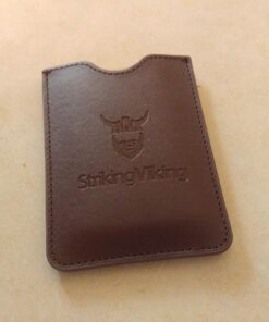 Sandalwood Beard Comb and Case - Pocket Sized Wooden Beard & Mustache Comb with Fine & Coarse Teeth - Perfect for Use with Balms and Oils - Striking Viking (Brown) Brown Case 39 712 NGaVKGL