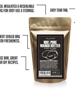 era of nature Organic Unrefined Raw MANGO BUTTER BLOCK Bulk, Skin Moisturizing, Use Alone or in DIY Body Butters, Soaps, Lotions and lip balm - 16oz 16 Ounce (Pack of 1) 15 7120B1Q89zL