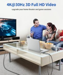 JSAUX 4K DisplayPort to HDMI Cable Adapter 10FT, DP to HDMI Male Video UHD 1440P/2K@120Hz,4K@30 Nylon DP to HDTV Uni-Directional Cord for Dell, Projector, Desktop, AMD, NVIDIA, Lenovo, HP, ThinkPad Grey 1 16 7121ip9SLL