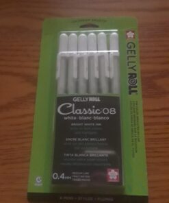SAKURA Gelly Roll Gel Pens - Medium Point Ink Pen for Journaling, Art, or Drawing - Classic White Ink - 6 Pack 6 Count (Pack of 1) Medium Tip 40 7122jipoZXL