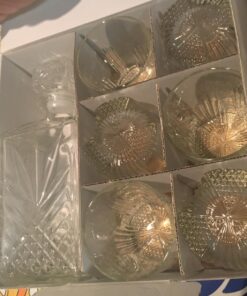 Bormioli Rocco Selecta Collection Whiskey Gift Set – Sophisticated Etched 33.75oz Decanter & 6 9.5oz Glass Tumblers With Starburst Detailing – For Whiskey, Bourbon, Scotch & Liquor 7 Piece Set Standard Packaging 43 7122lOILblL