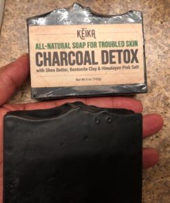 Keika Charcoal Black Soap Bar for Eczema, Psoriasis, Face, Body, Men Women Teens with Oily Skin, 5 oz. 5 Ounce (Pack of 1) 35 7122yQut5kL