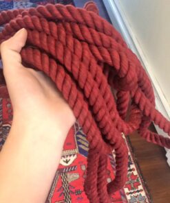 Ravenox Natural Twisted Cotton Rope | Made in The USA | Strong Triple-Strand Cordage for Sports, Décor, Pet Toys, Crafts, Macramé & Indoor Outdoor Use| by The Foot & Diameter (Multiple Color) Burgundy 1/2 Inch x 25 Feet 17 7123ITHnbL
